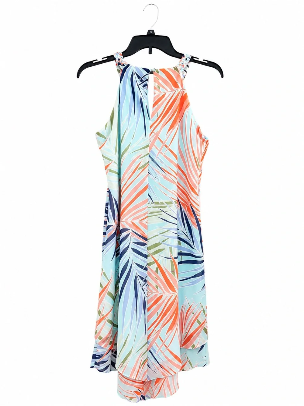 DressBarn Tropical Palm Leaf Halter Dress – Women’s Size 6 Resort Vacation Dress